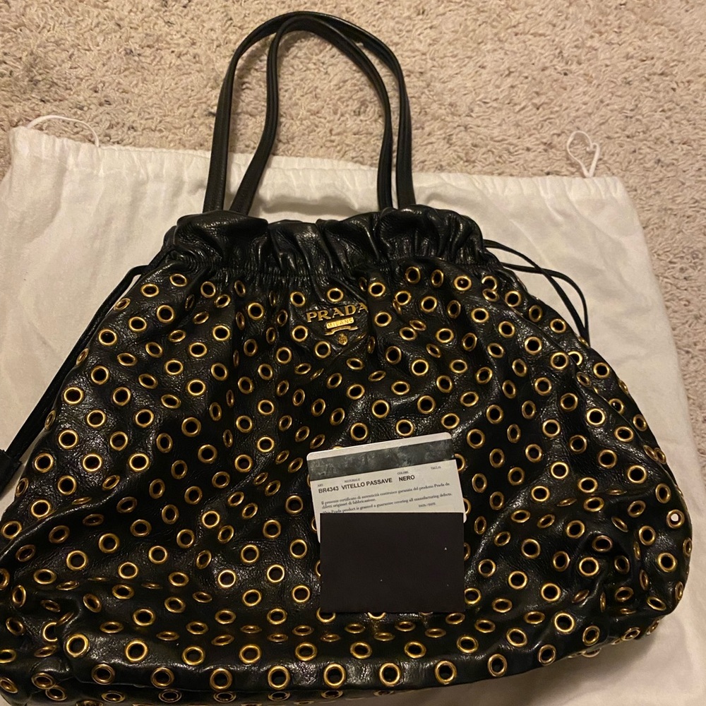 Prada Vitello Daino Grommet vintage bag